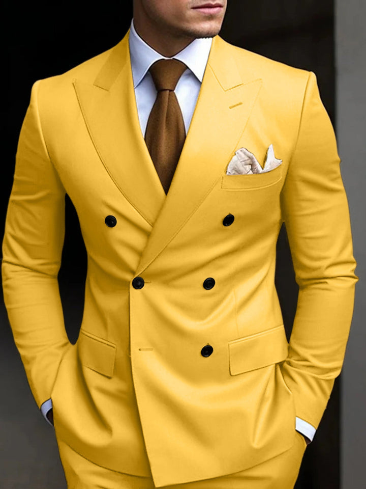 Mens Double Breasted Straight Leg Everyday Suit