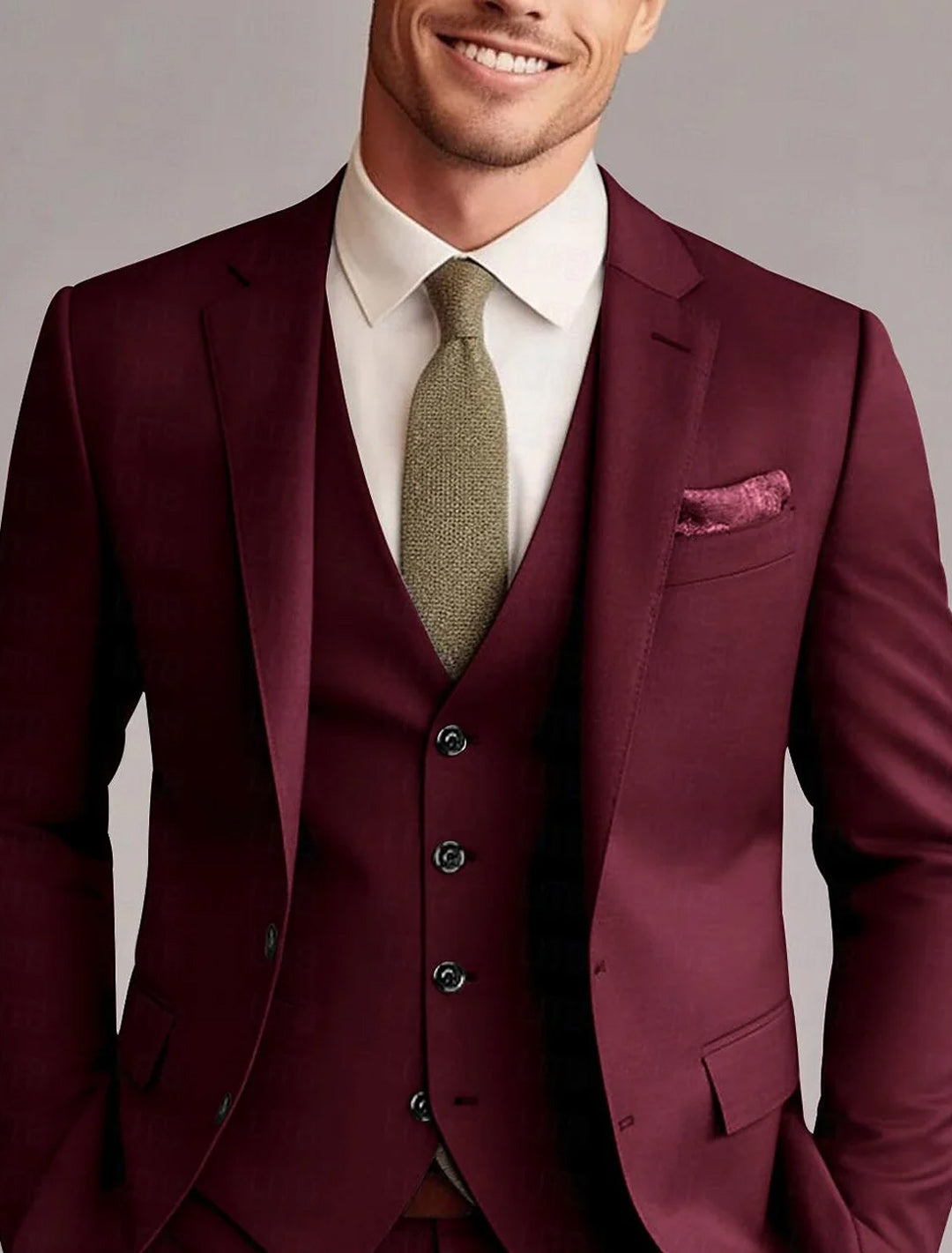 Structured Straight Leg Suit Tailored Mens Formal