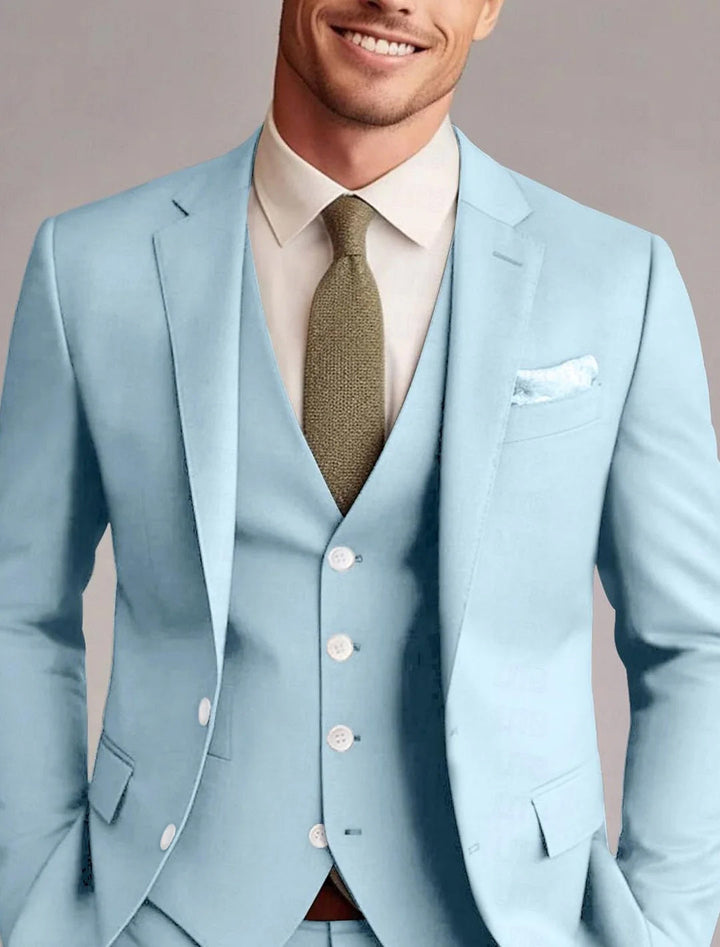 Structured Straight Leg Suit Tailored Mens Formal