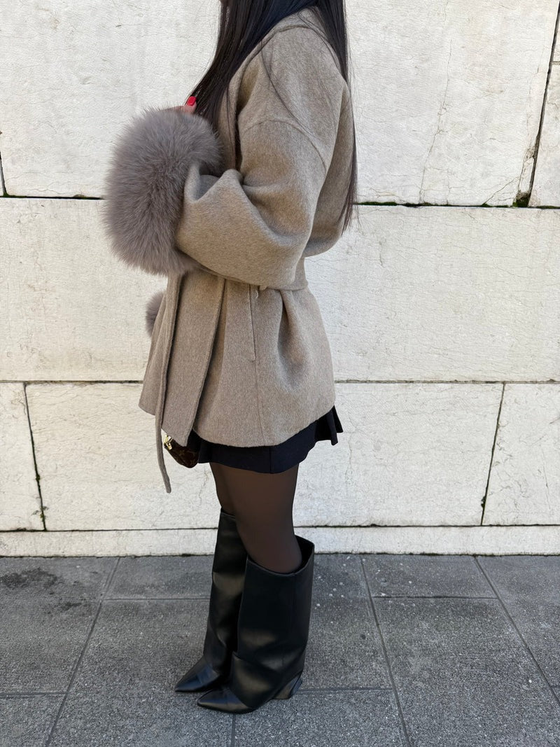 Womens Oversized Belted Longline Sartorial Coat