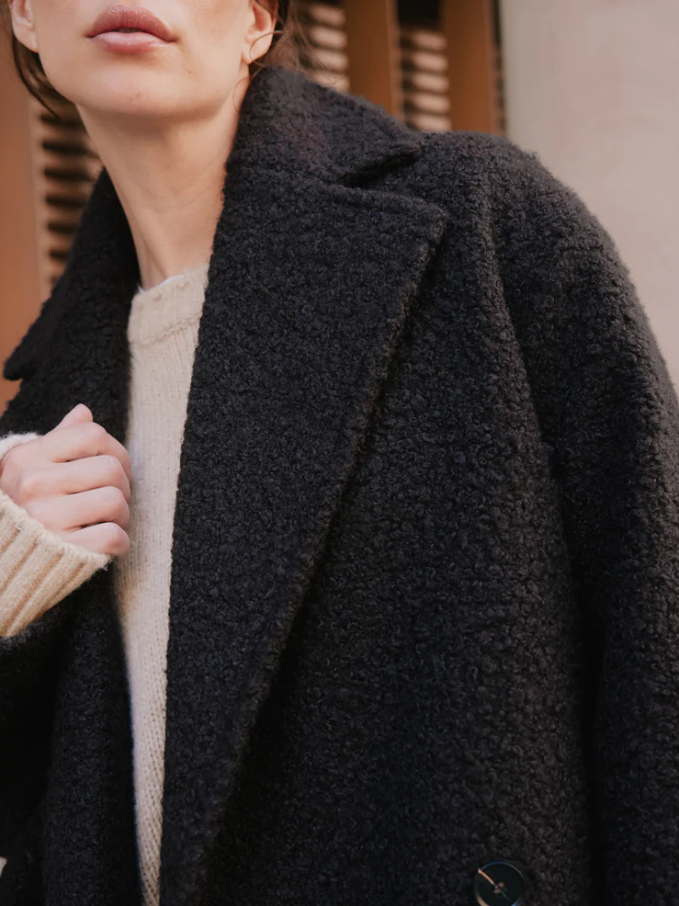 Women Relaxed Double Breasted Longline Coat