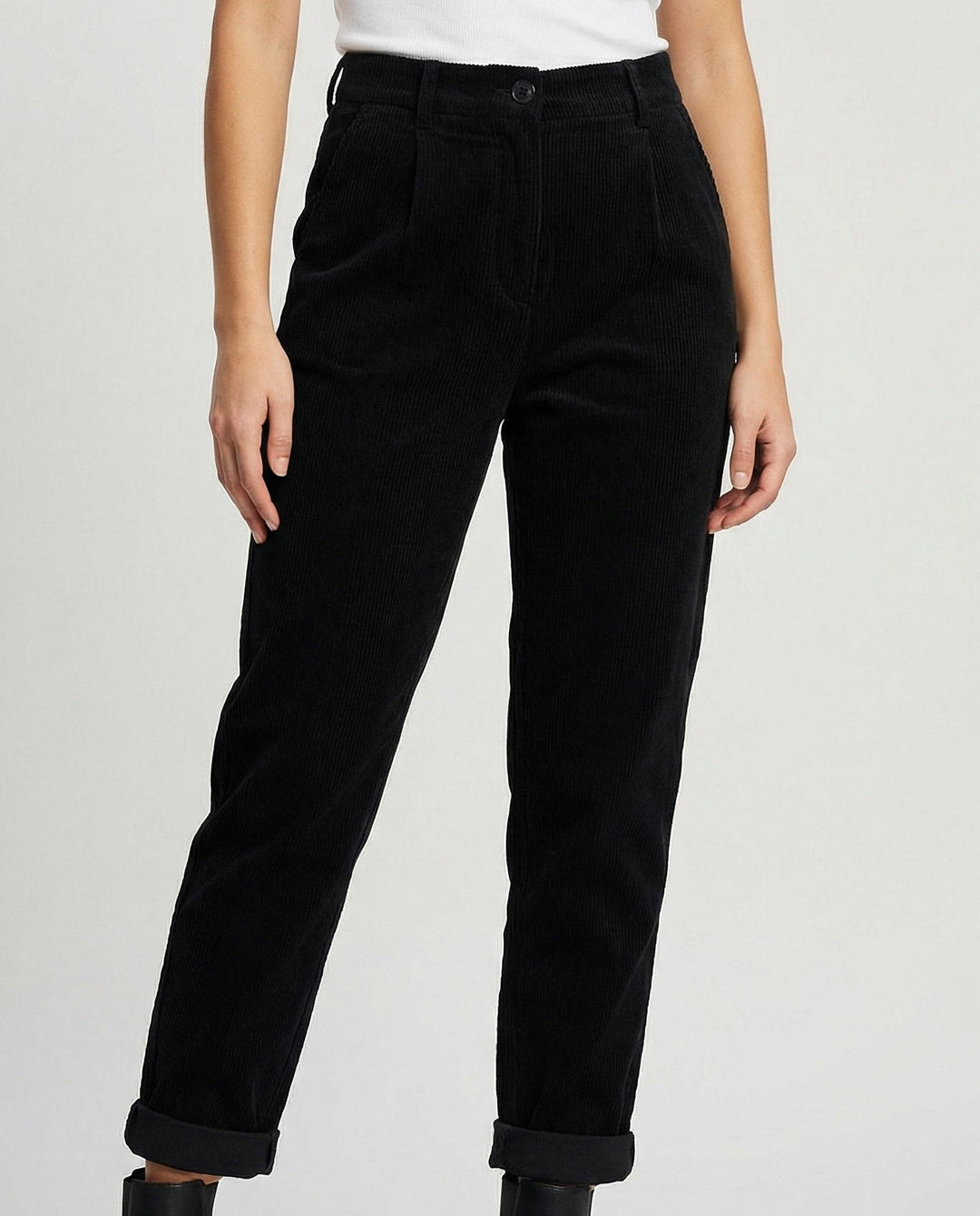Ribbed Straight Leg Trousers Women Heritage Cut