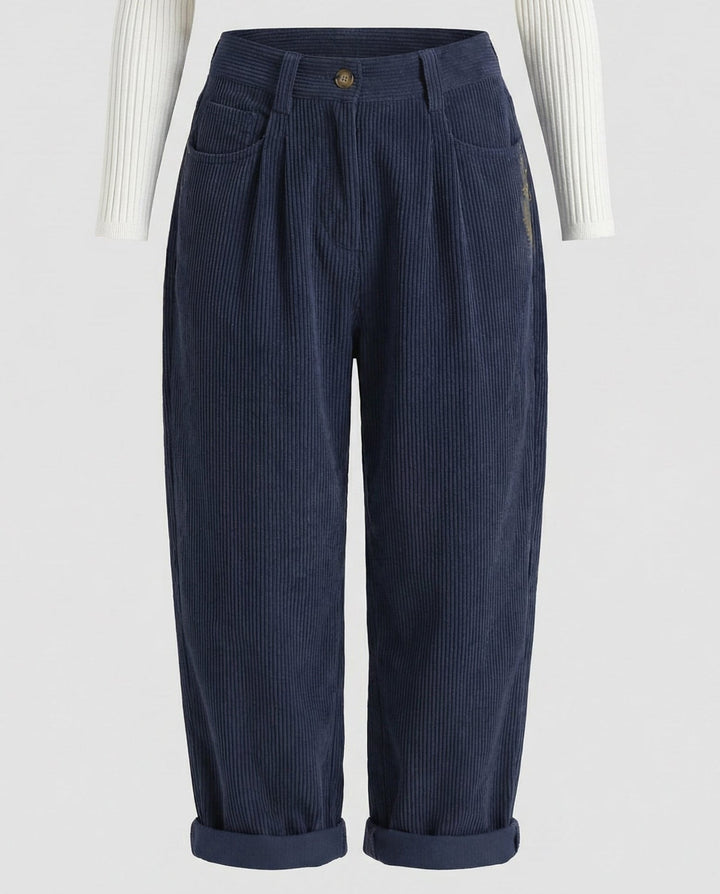 Ribbed Straight Leg Trousers Women Heritage Cut