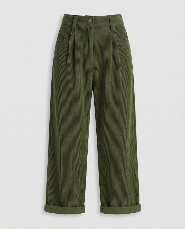 Ribbed Straight Leg Trousers Women Heritage Cut