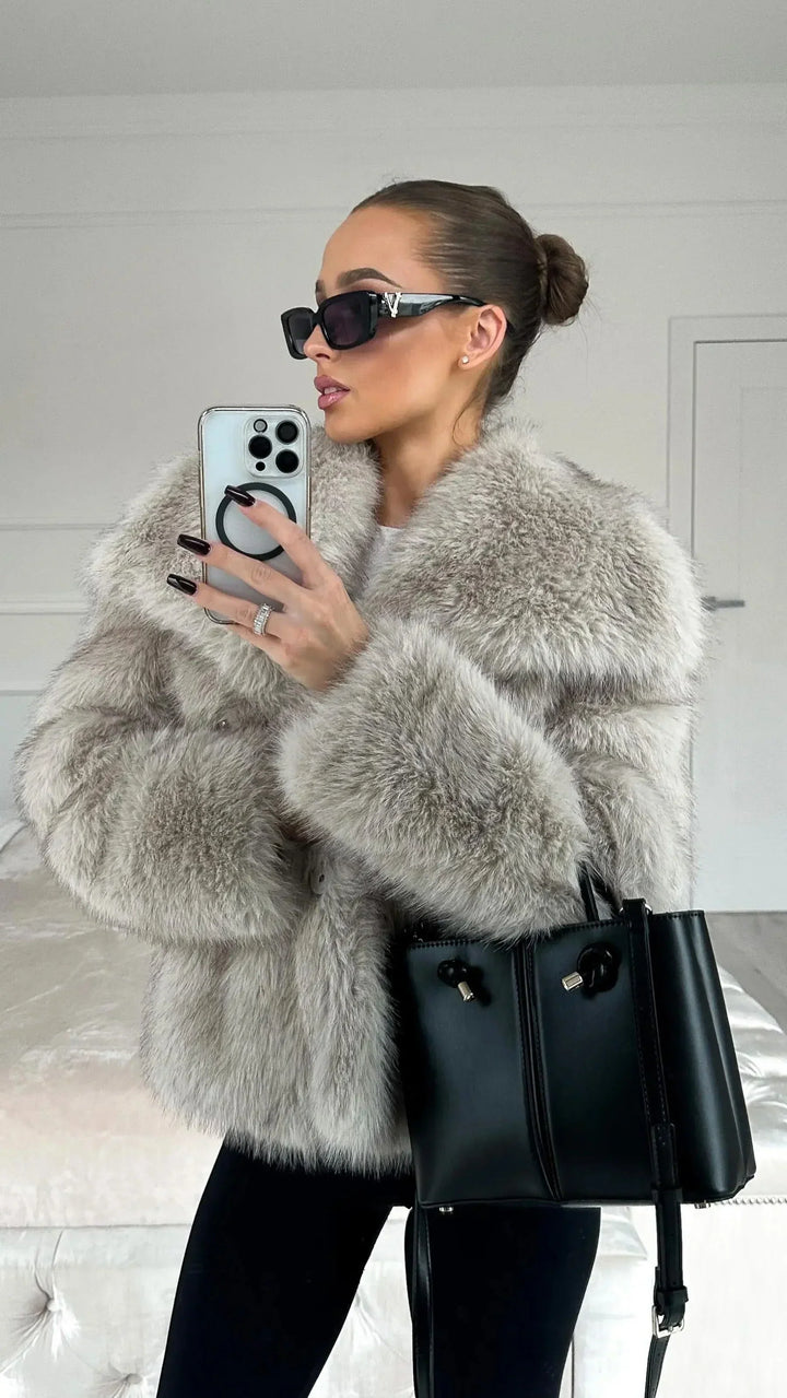 Womens Wrap Notch Lapel Longline Oversized Coat