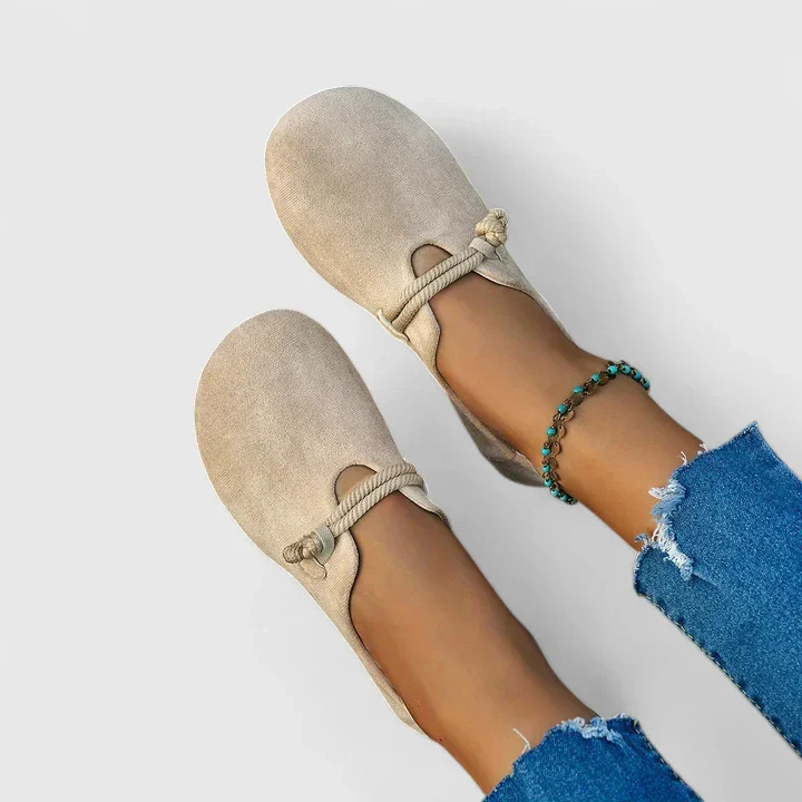 Rope Strap Slip On Flats Round Toe Women