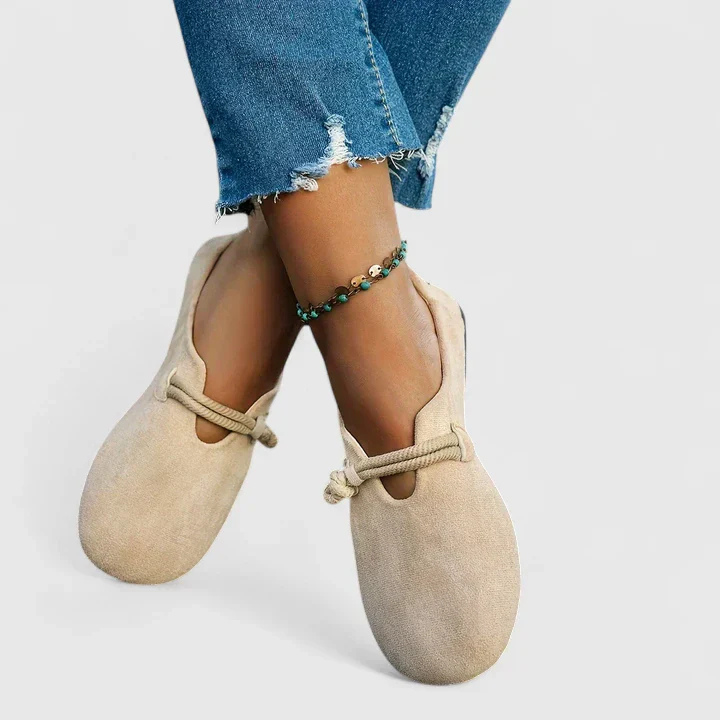 Rope Strap Slip On Flats Round Toe Women