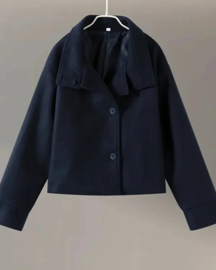 Cropped High Neck Structured Coat Women