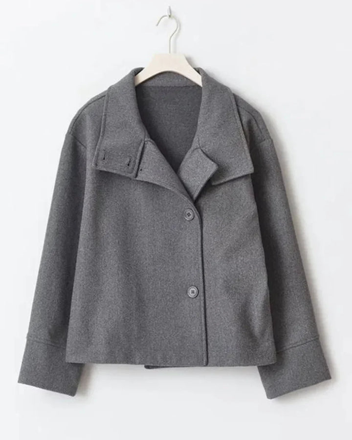 Cropped High Neck Structured Coat Women