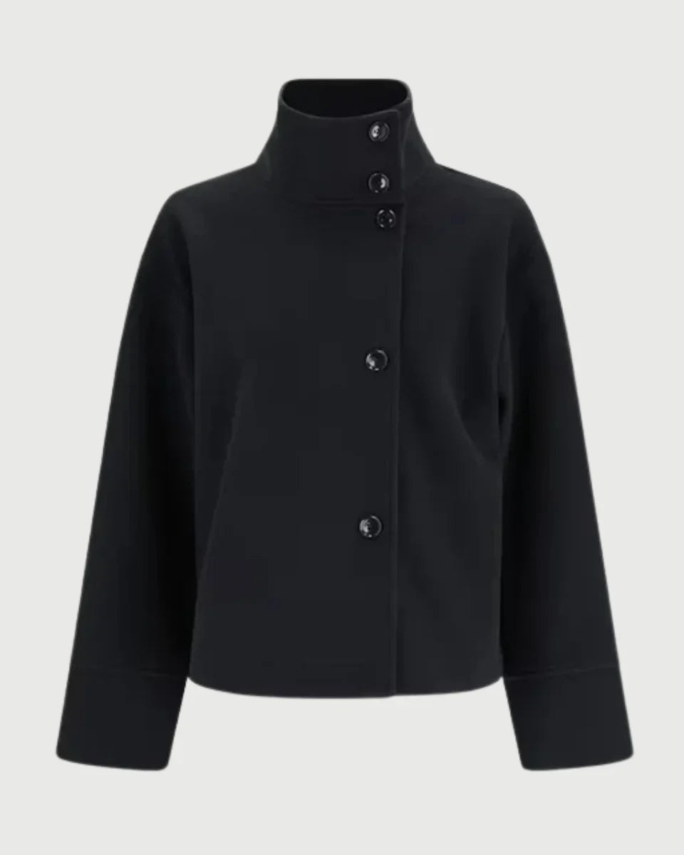 Cropped High Neck Structured Coat Women
