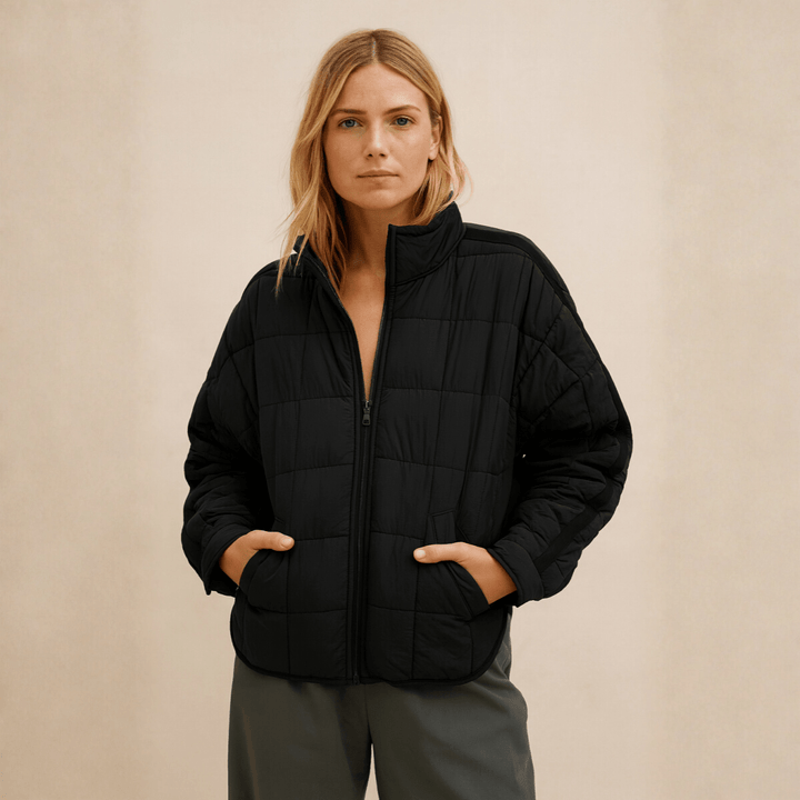 Womens Lightweight Quilted Zip Puffer Jacket