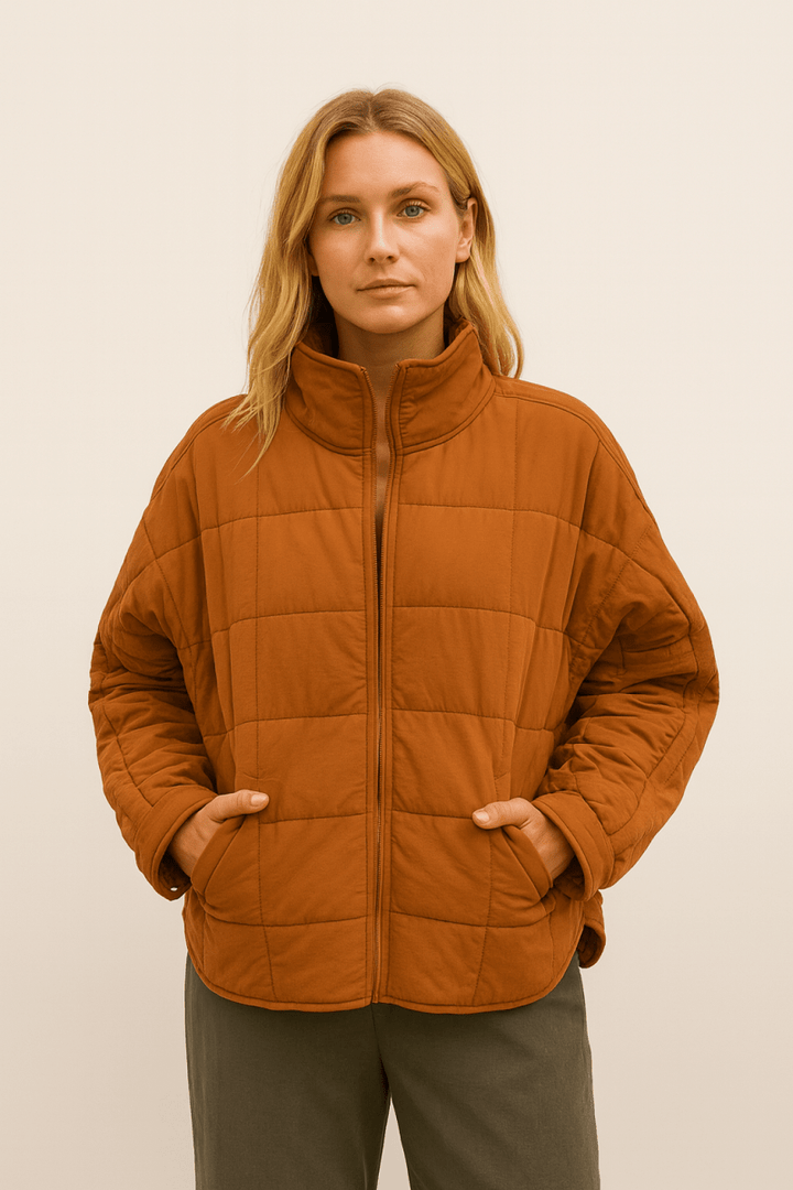Womens Lightweight Quilted Zip Puffer Jacket