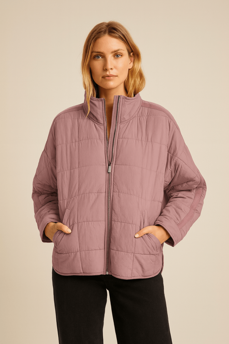 Womens Lightweight Quilted Zip Puffer Jacket