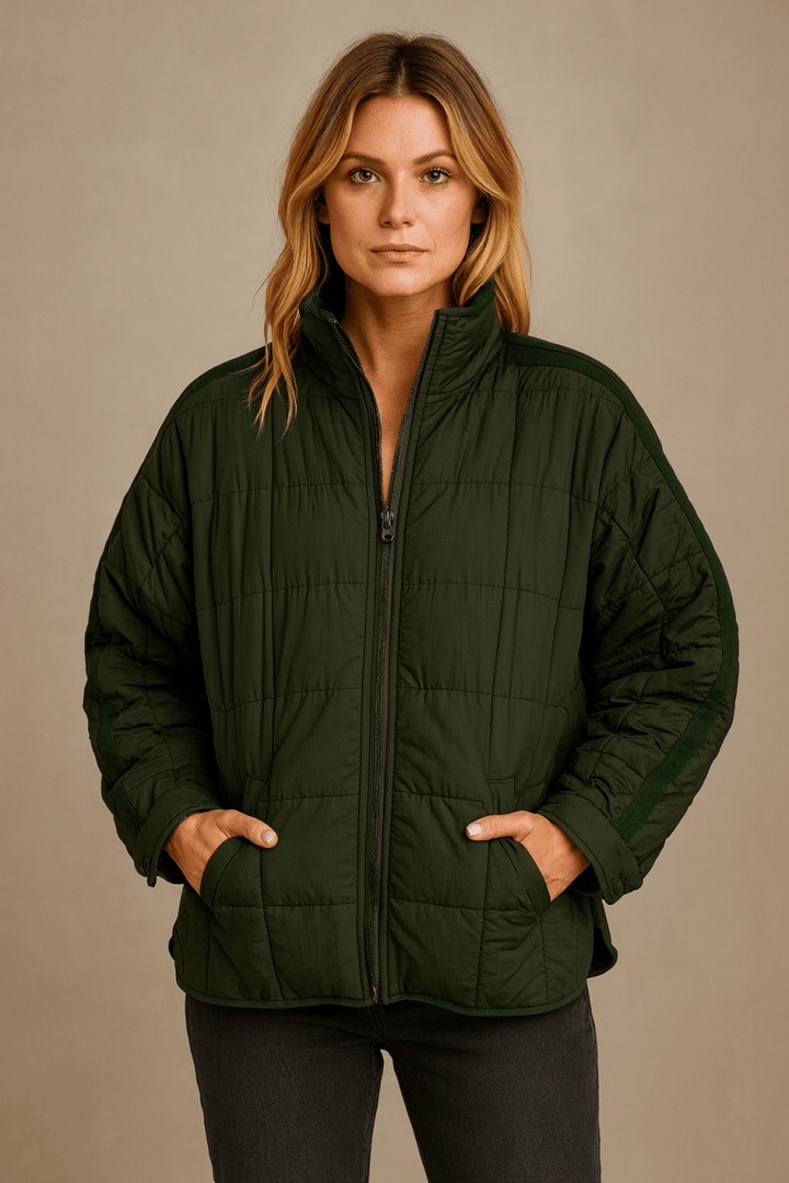 Womens Lightweight Quilted Zip Puffer Jacket