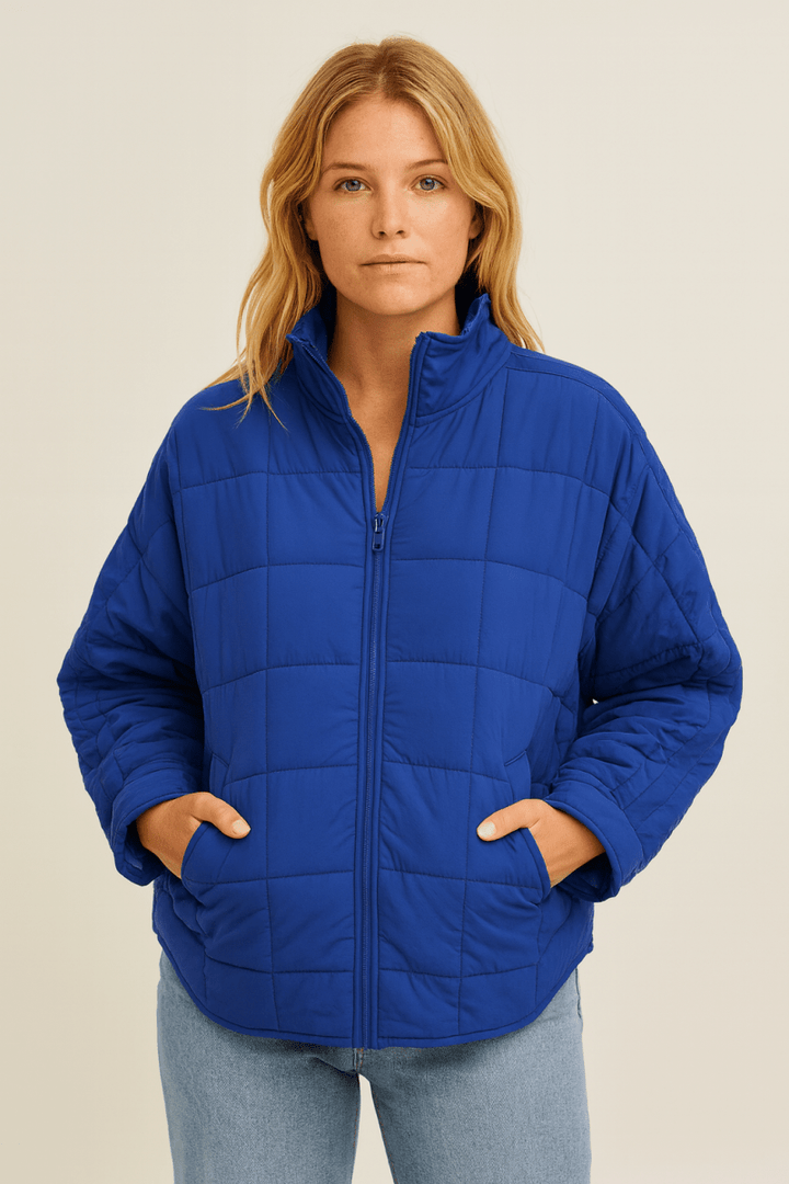 Womens Lightweight Quilted Zip Puffer Jacket