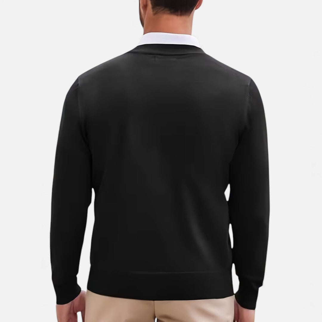 Mens Longline V-Neck Open Front Knit Cardigan