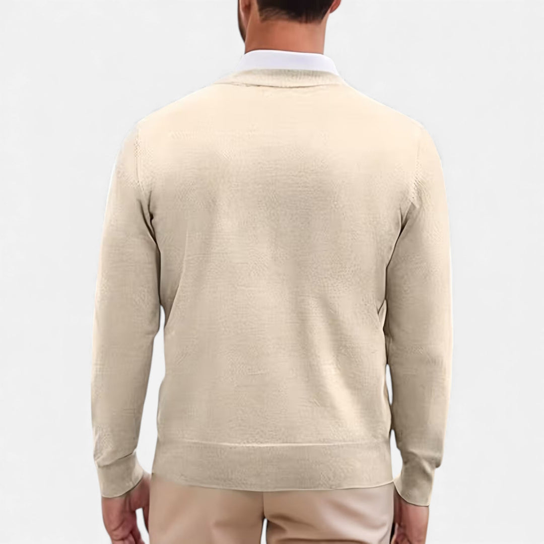 Mens Longline V-Neck Open Front Knit Cardigan