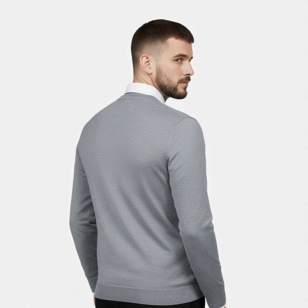 Mens Longline V-Neck Open Front Knit Cardigan