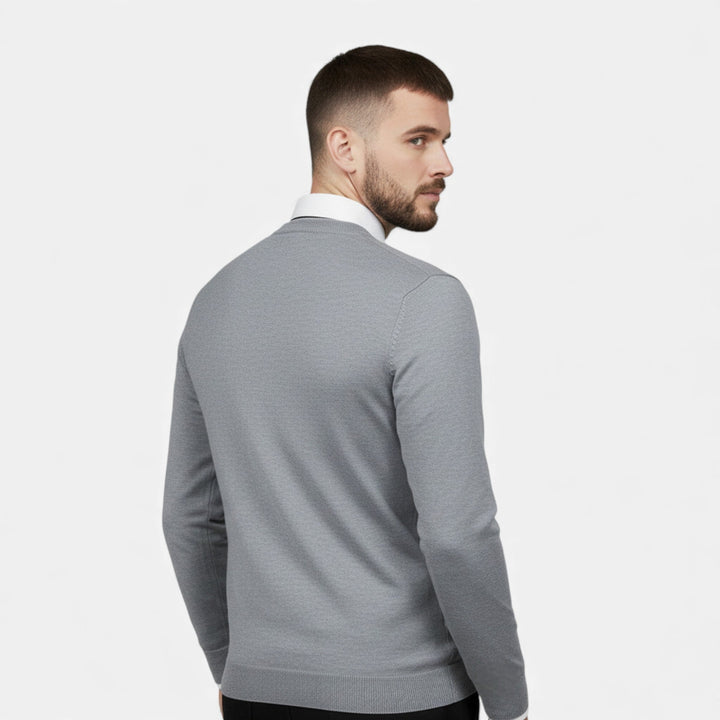 Mens Longline V-Neck Open Front Knit Cardigan
