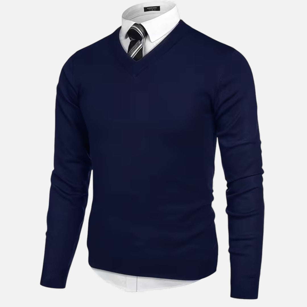 Mens Longline V-Neck Open Front Knit Cardigan