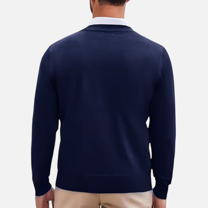 Mens Longline V-Neck Open Front Knit Cardigan