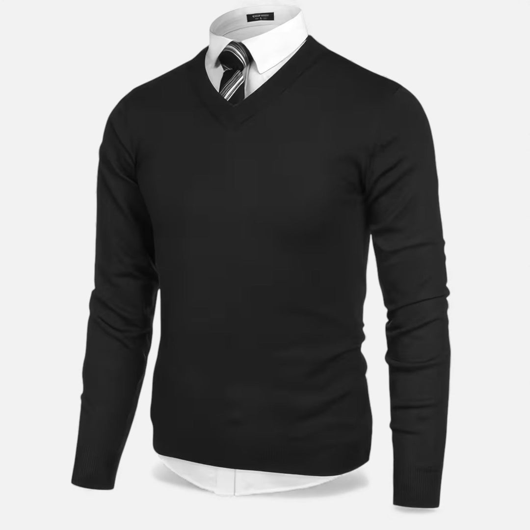 Mens Longline V-Neck Open Front Knit Cardigan