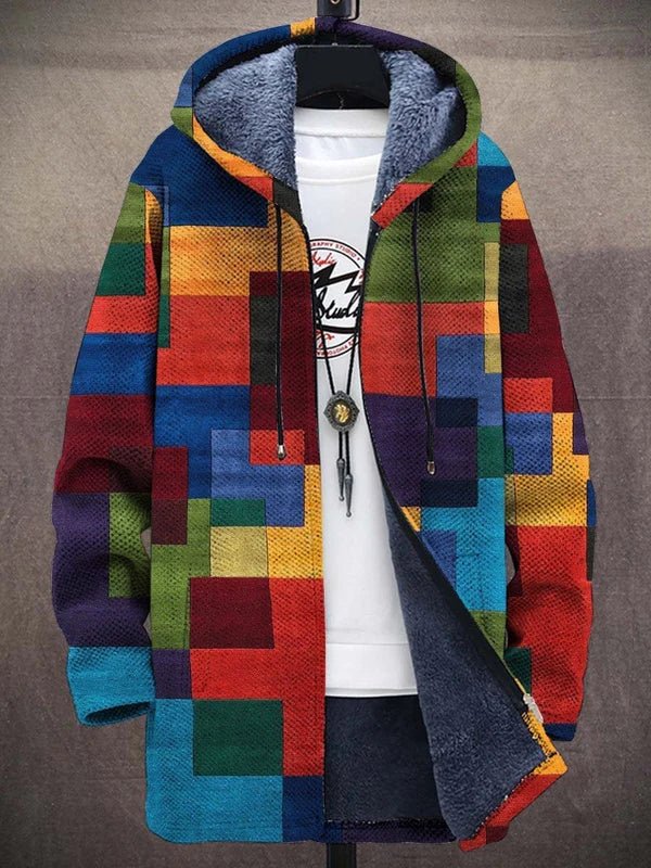 Colorblock Knit Sherpa Lined Hooded Jacket Women