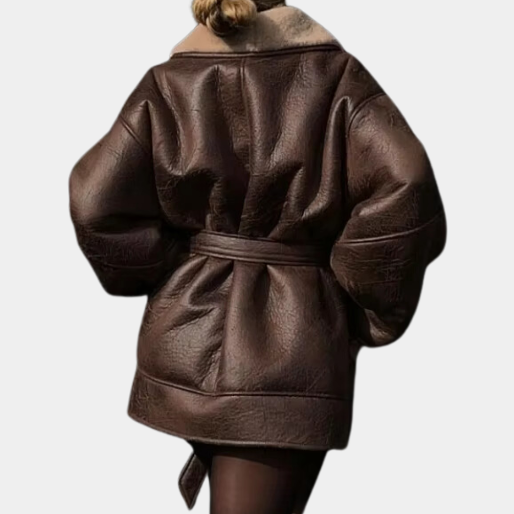 Womens Longline Belted Tailored Coat