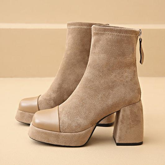 Womens Editorial Boots Cushioned Sole Versatile Style