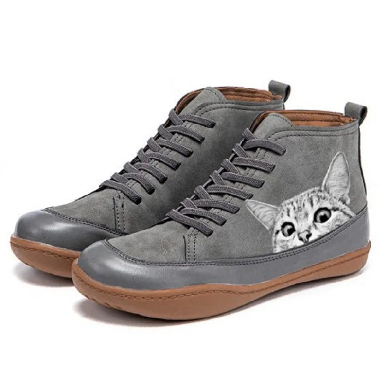 Flat Lace-Up Ankle Boots Women Everyday Style