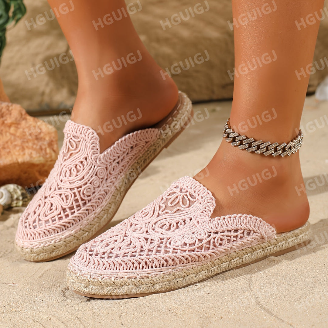 Womens Longline Strappy Flat Mule Sandals