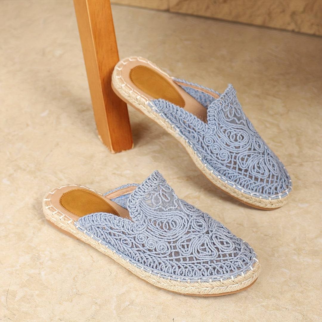 Womens Longline Strappy Flat Mule Sandals