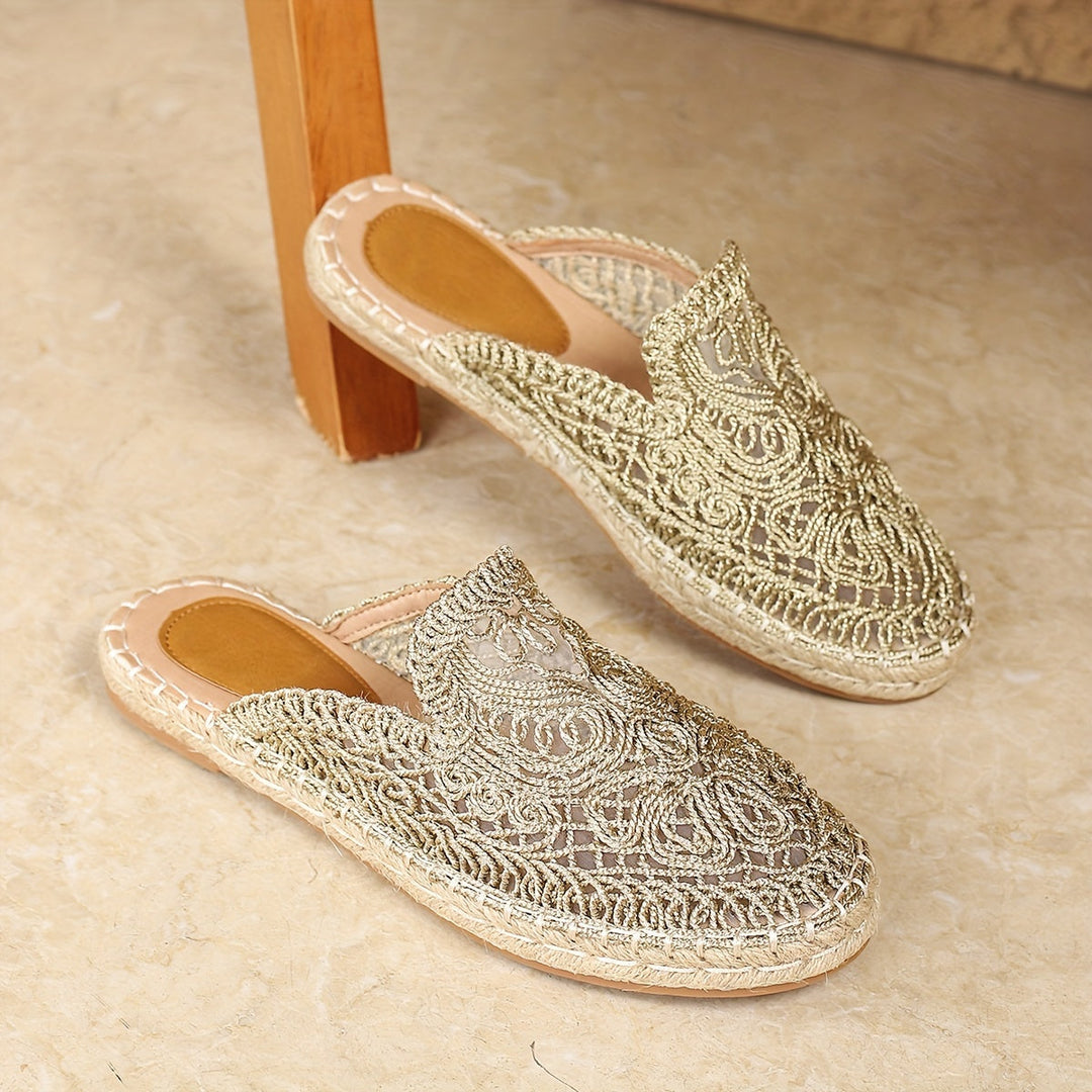 Womens Longline Strappy Flat Mule Sandals
