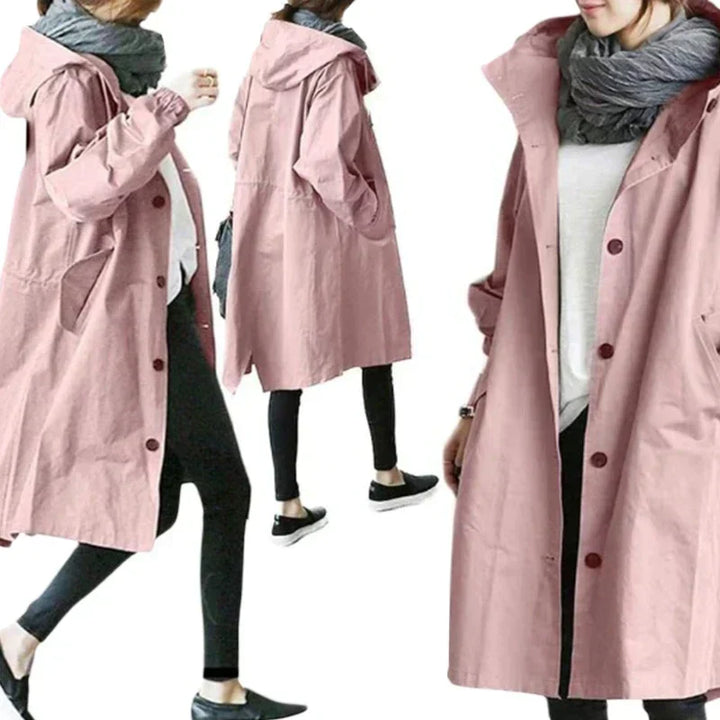 Draped Hooded Longline Heritage Coat Women