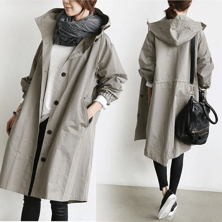 Draped Hooded Longline Heritage Coat Women