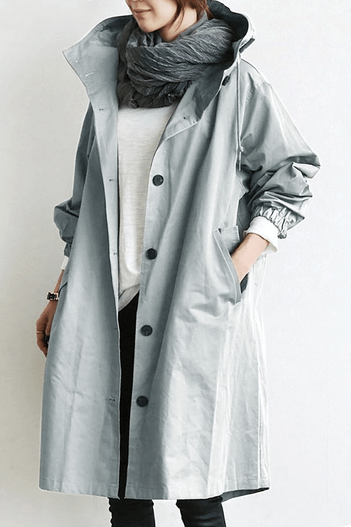 Draped Hooded Longline Heritage Coat Women
