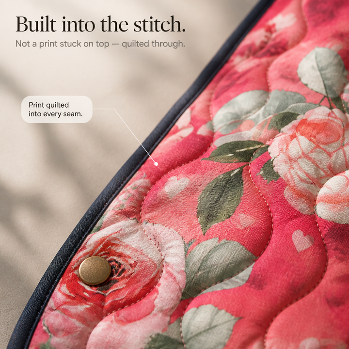 Womens Floral Quilted Jacket Light Padded Layer