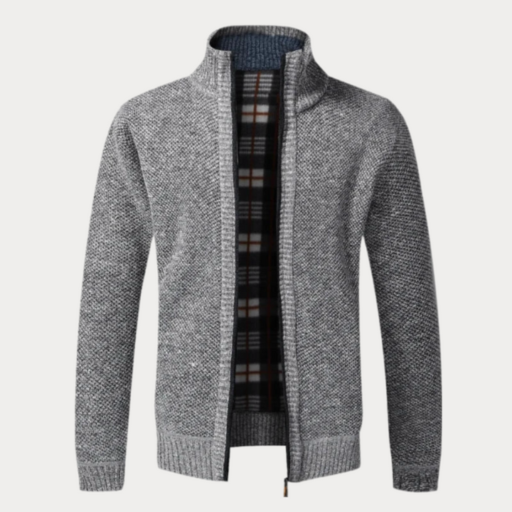 Zip Up Draped Sculpted Cardigan for Women