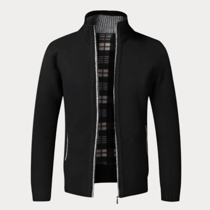 Zip Up Draped Sculpted Cardigan for Women