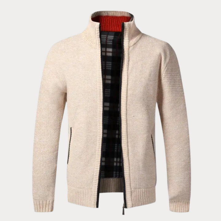 Zip Up Draped Sculpted Cardigan for Women