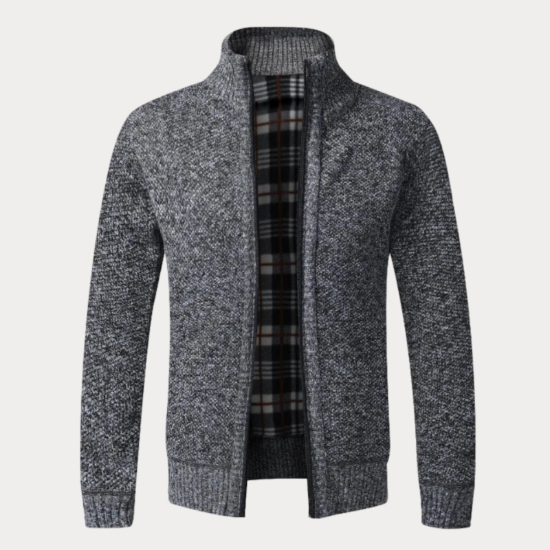 Zip Up Draped Sculpted Cardigan for Women