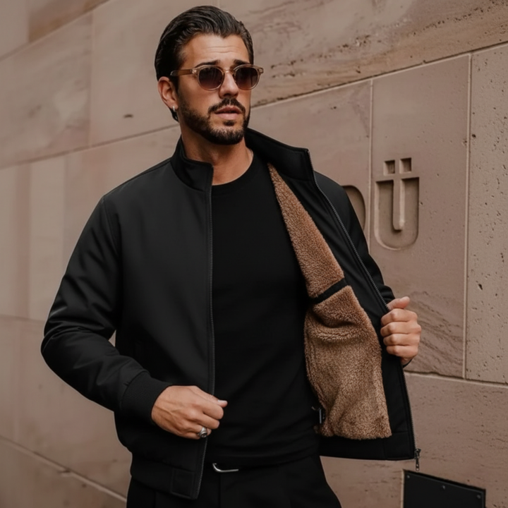 Mens High Neck Longline Tailored Coat