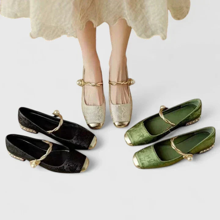 Vintage Mary Jane Flats Leather Style Women