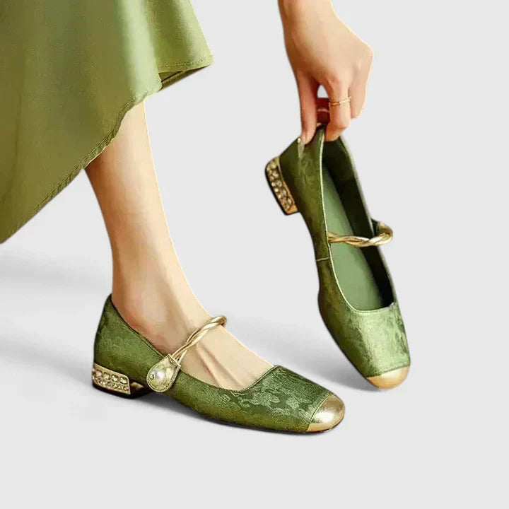Vintage Mary Jane Flats Leather Style Women