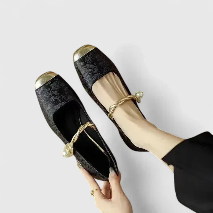 Vintage Mary Jane Flats Leather Style Women