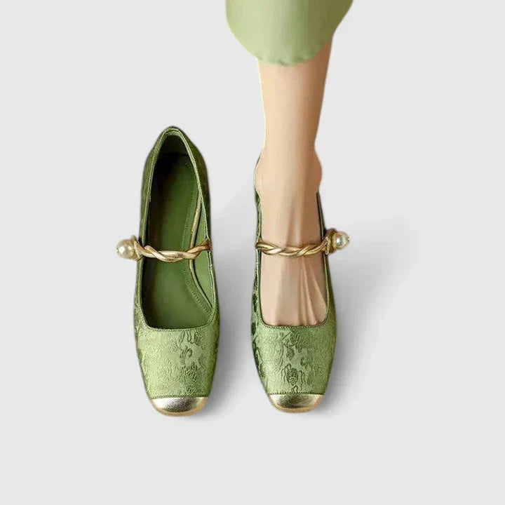 Vintage Mary Jane Flats Leather Style Women
