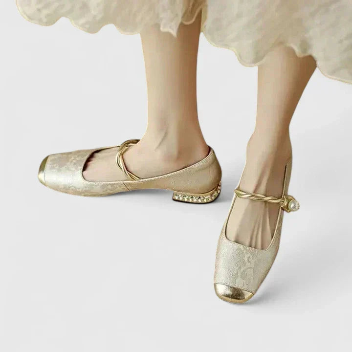 Vintage Mary Jane Flats Leather Style Women