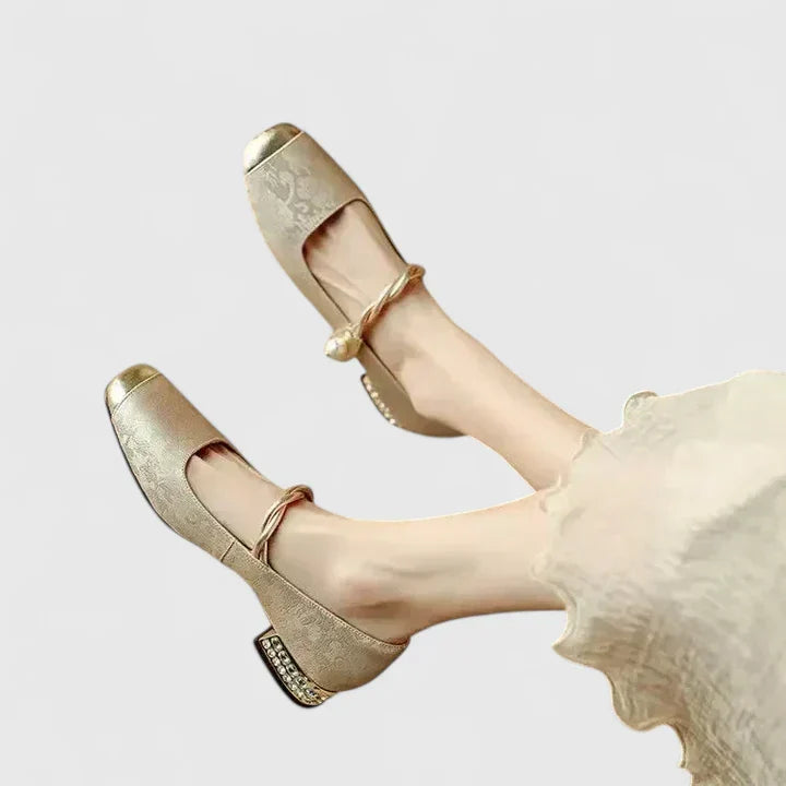 Vintage Mary Jane Flats Leather Style Women
