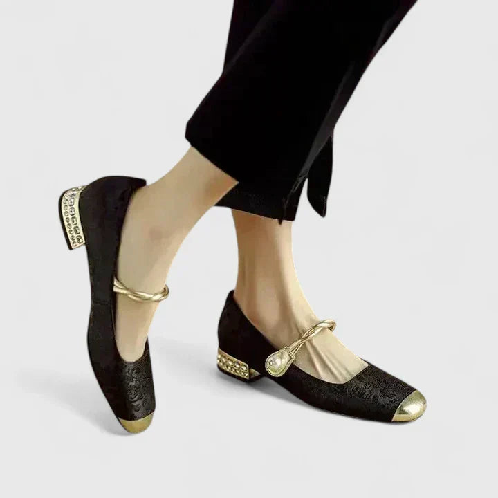 Vintage Mary Jane Flats Leather Style Women
