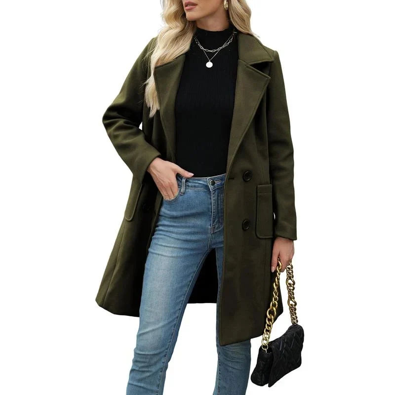 Longline Double Breasted Coat Women Tailored Everyday
